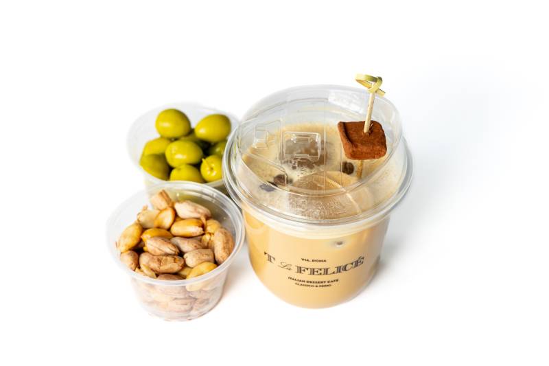 Caffe Freddo -Iced with nuts & olives