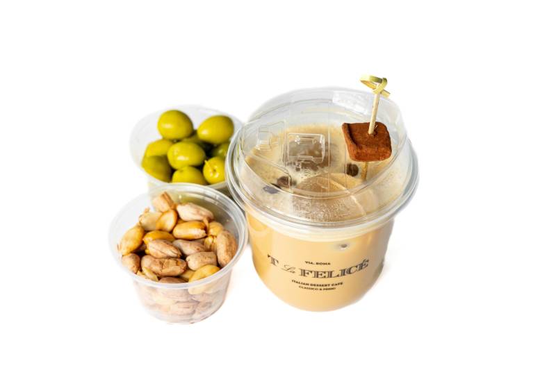 Caffe Freddo -Iced with nuts & olives